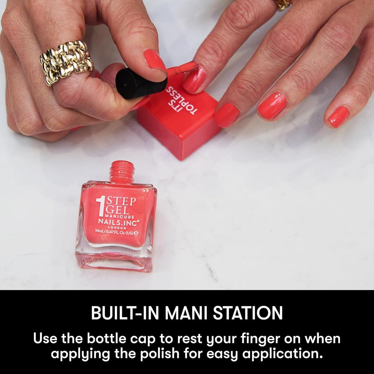 Nails Inc It's Topless Gel-Like Nail Polish, 4-in-1 Base Coat, Treatment, Color & Top Coat, Long