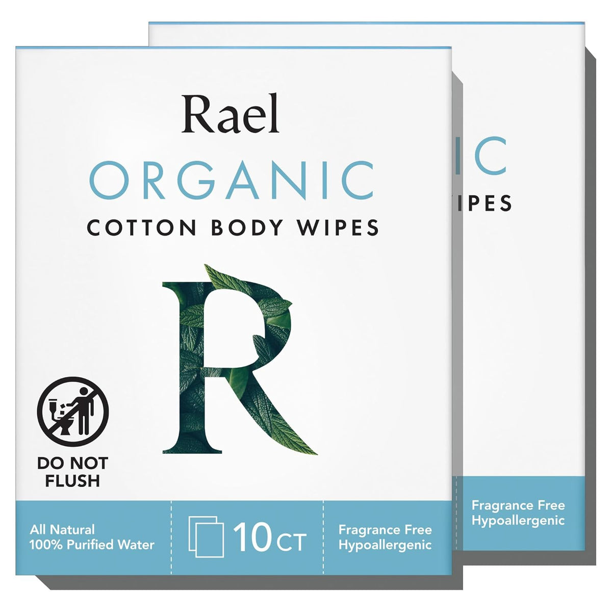 Rael Organic Cotton Wipes - Body Cloth, Individually Wrapped, All Skin Types, Vegan, Cruelty-Free