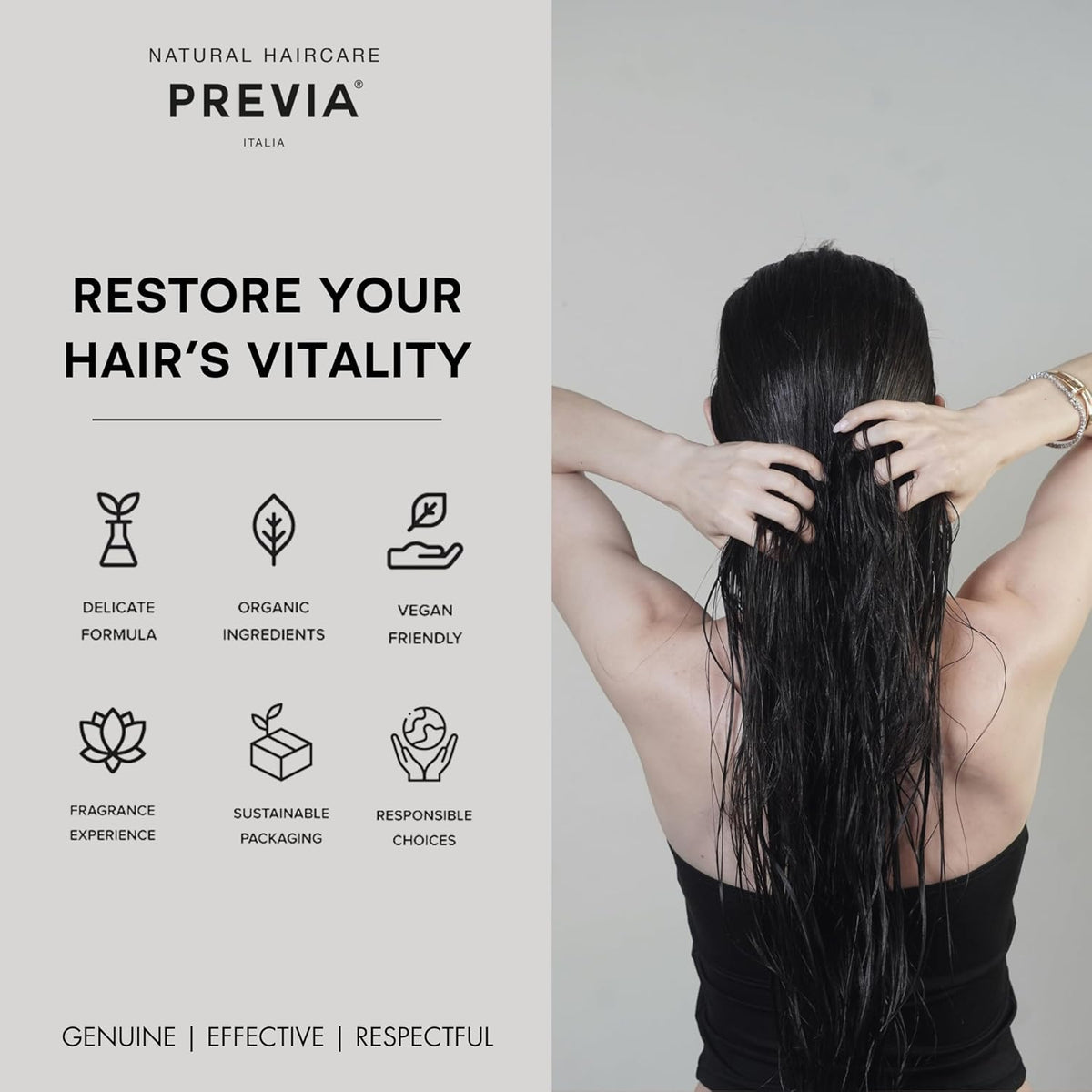 PREVIA Hydrating Biphasic Leave-In Conditioner Spray | Moisturizing & Anti-Frizz Reconstructive