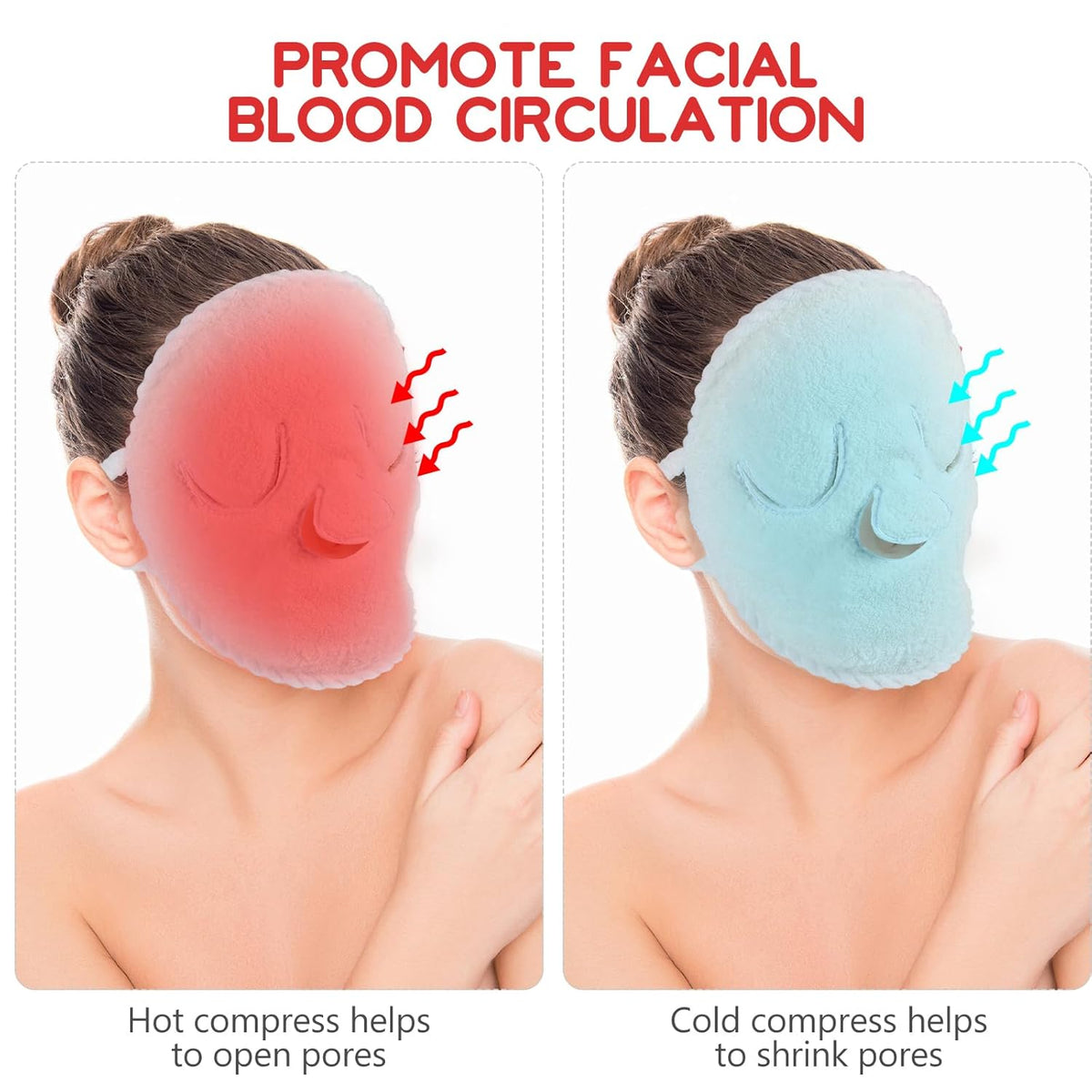 Beaupretty 2pcs Face Towel Mask Facial Steamer Towel Coral Fleece Moisturizing Warmers Hot Cold