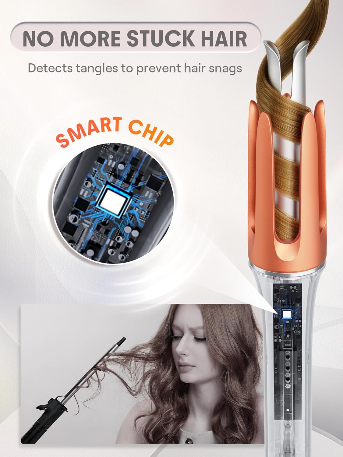 SHEGLAM Automatic Curling Iron 1 1/4 inch with 3 Temperatures Fast Heating, 2-Way Rotation