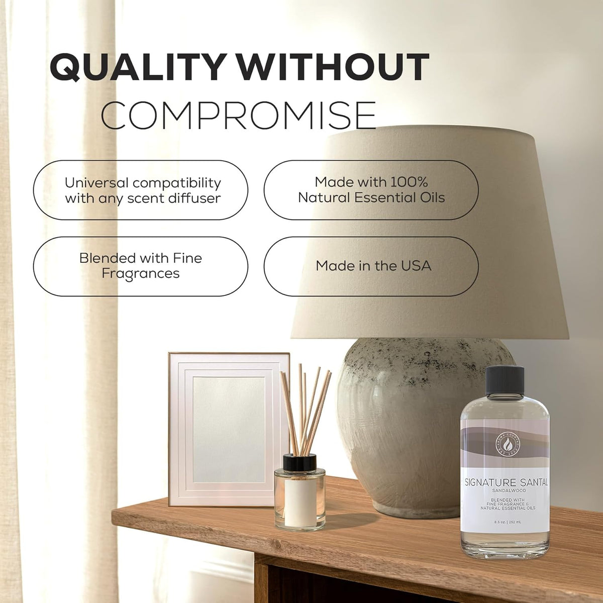 Aroma Country Signature Santal Diffuser Oil - Luxury Essential Oils for Diffuser Refill & Air