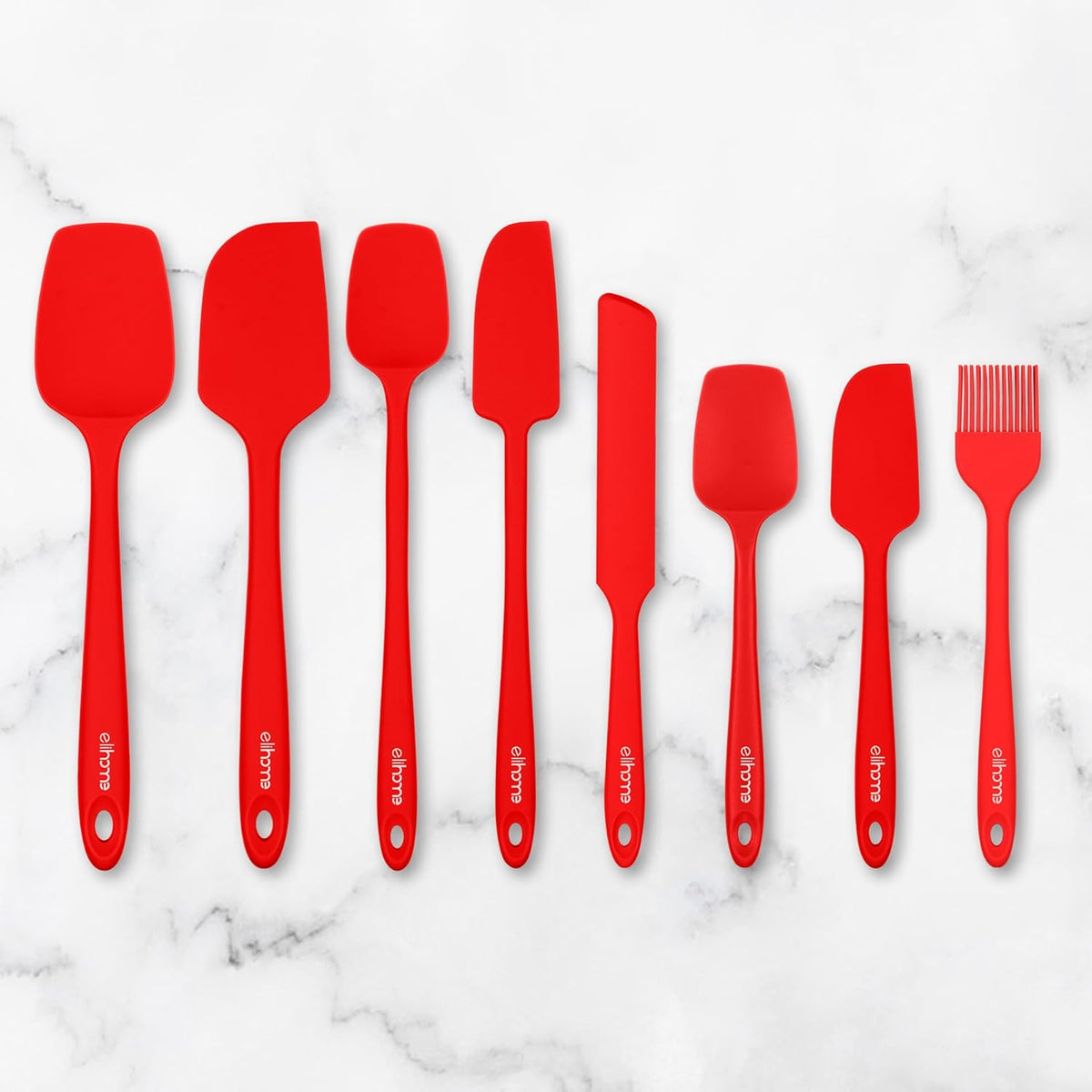 Elihome Skinny Silicone Spoonula - Non-Stick Heat Resistant Silicone Scraper Spatula for Mixing