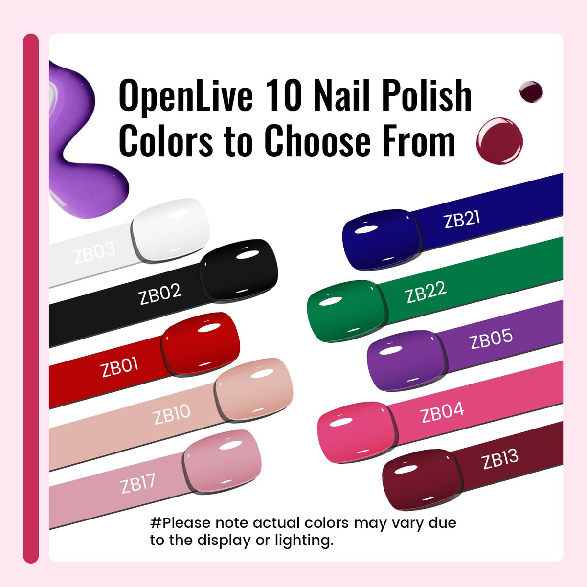 12 PCS Nail Polish Set With 10 Colour Combo, 2 PCS Base And Top Coat,Fast Drying Nail Polish For