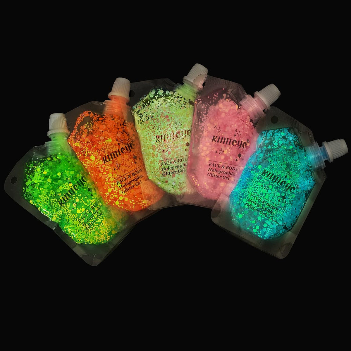 Holographic Face Glitter Gel Body Shimmer Makeup for for Hair, Face, Clavicle, Arm, Nail