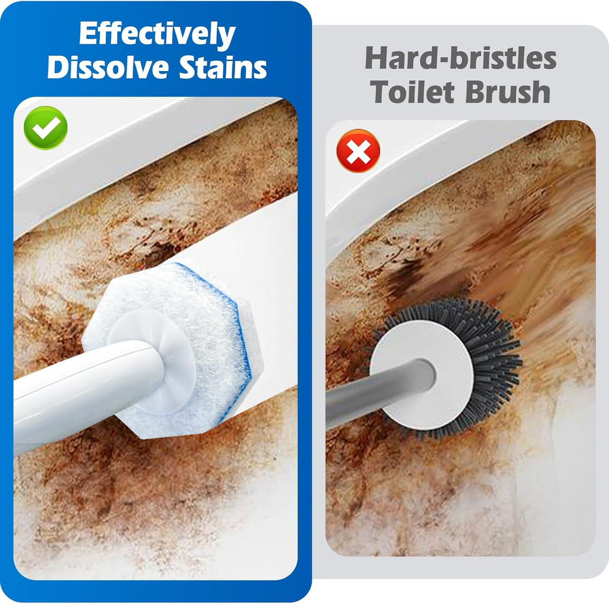 50 Count Upgraded Toilet Wand Refills | 2X Cleaning Power Toilet Bowl Cleaners | Extra Foam