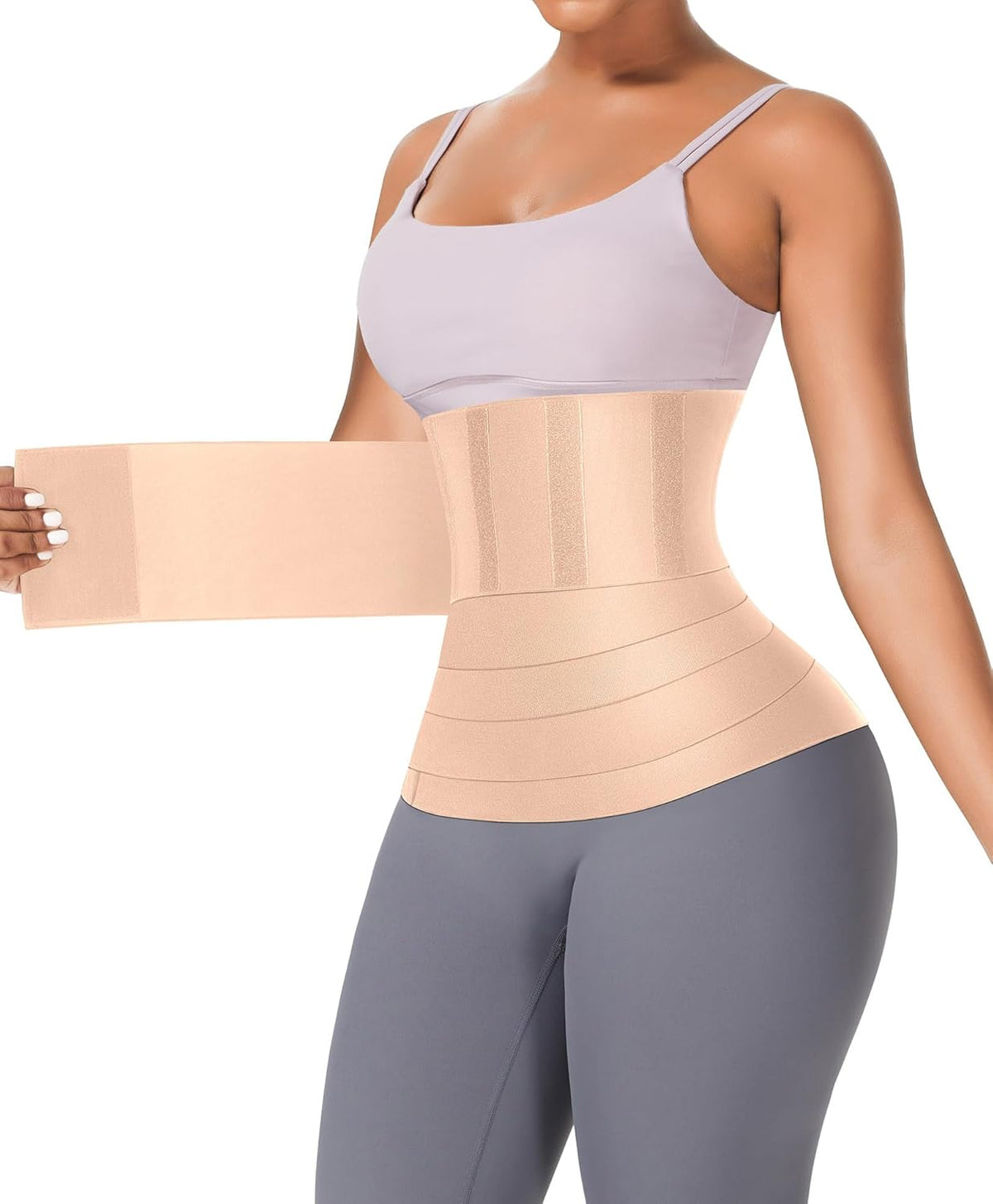 FeelinGirl Waist Trainer for Women Trimmer Belt Waist Cincher Tummy Wrap Plus Size Snatch Me Up