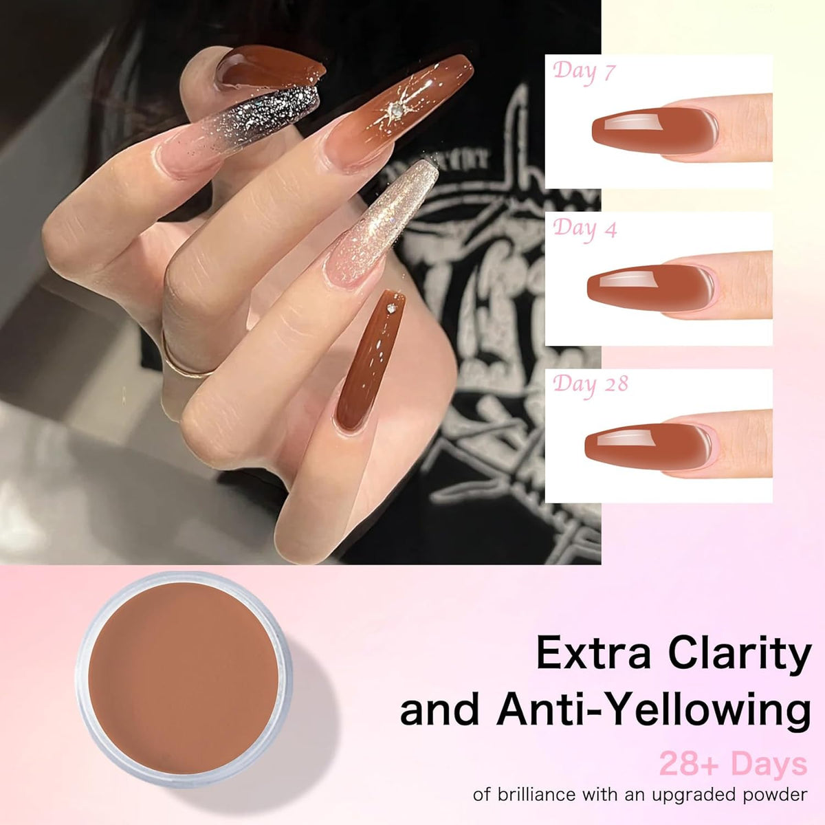 Super Acrylic Powder 28g: 3Pcs Large Capacity Bruschetta Tuscany Nail Polymer for 3D Art Carving
