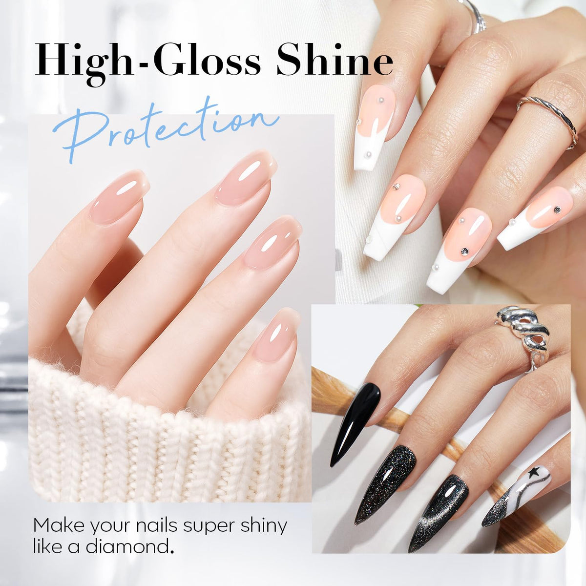 AZUREBEAUTY Natural Top Coat Nail Polish – Clear, Quick Dry, Long Lasting, Glossy Shine, Air Dry