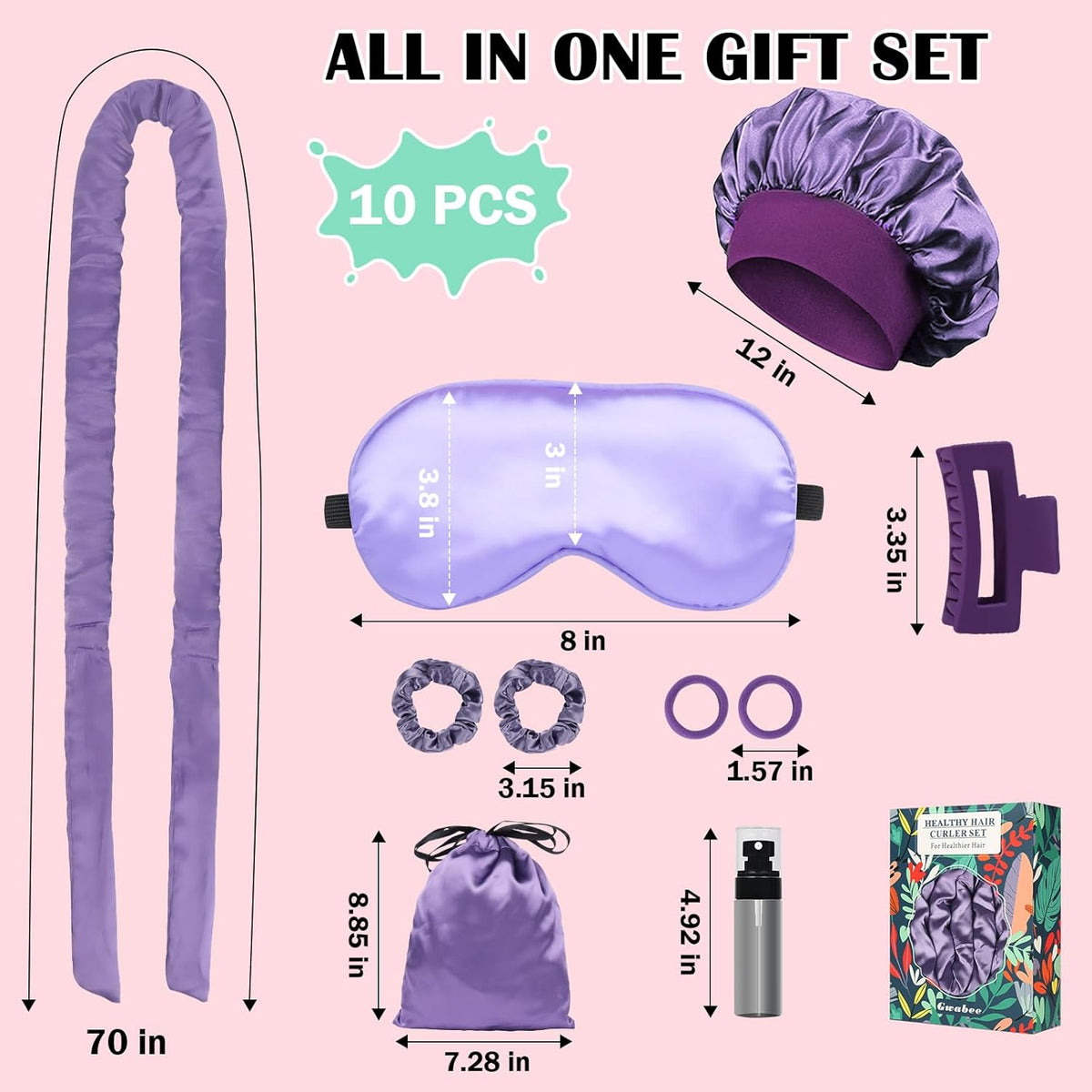 Satin Heatless Curls Overnight Hair Curlers to Sleep In Hair Curler Rollers No Heat Hair Wrap for