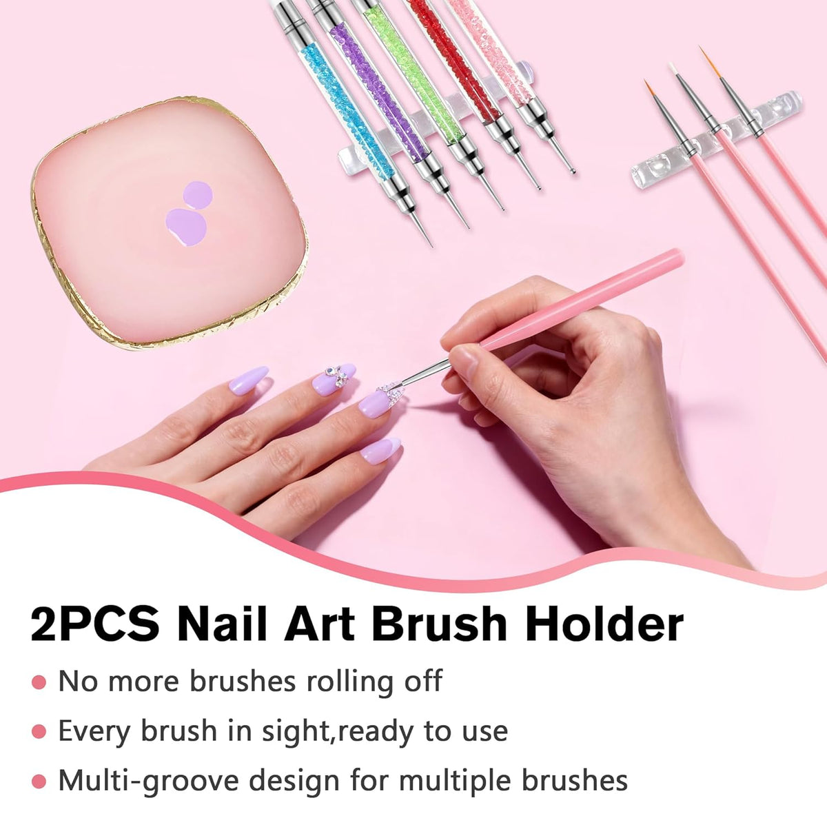 Nail Art Brushes, 23Pcs Set Nail Art Tools, including 2 Way Nail Art Sculpture Pen Dotting Pen