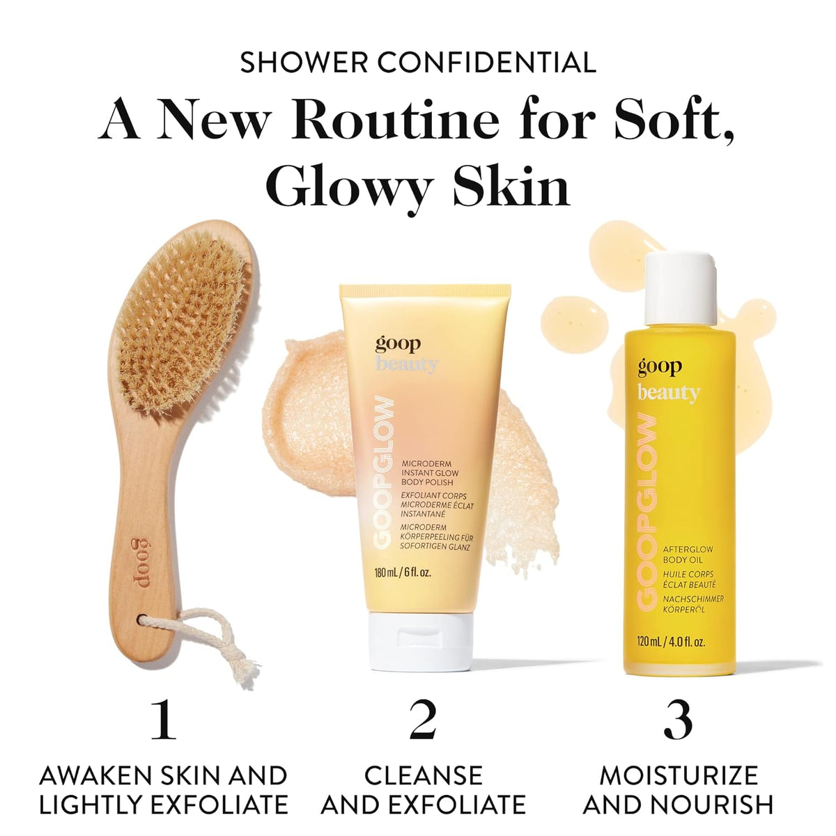 goop Beauty Microderm Body Polish | Exfoliating Scrub & Foaming Cleanser for Glowing Skin | Salts &