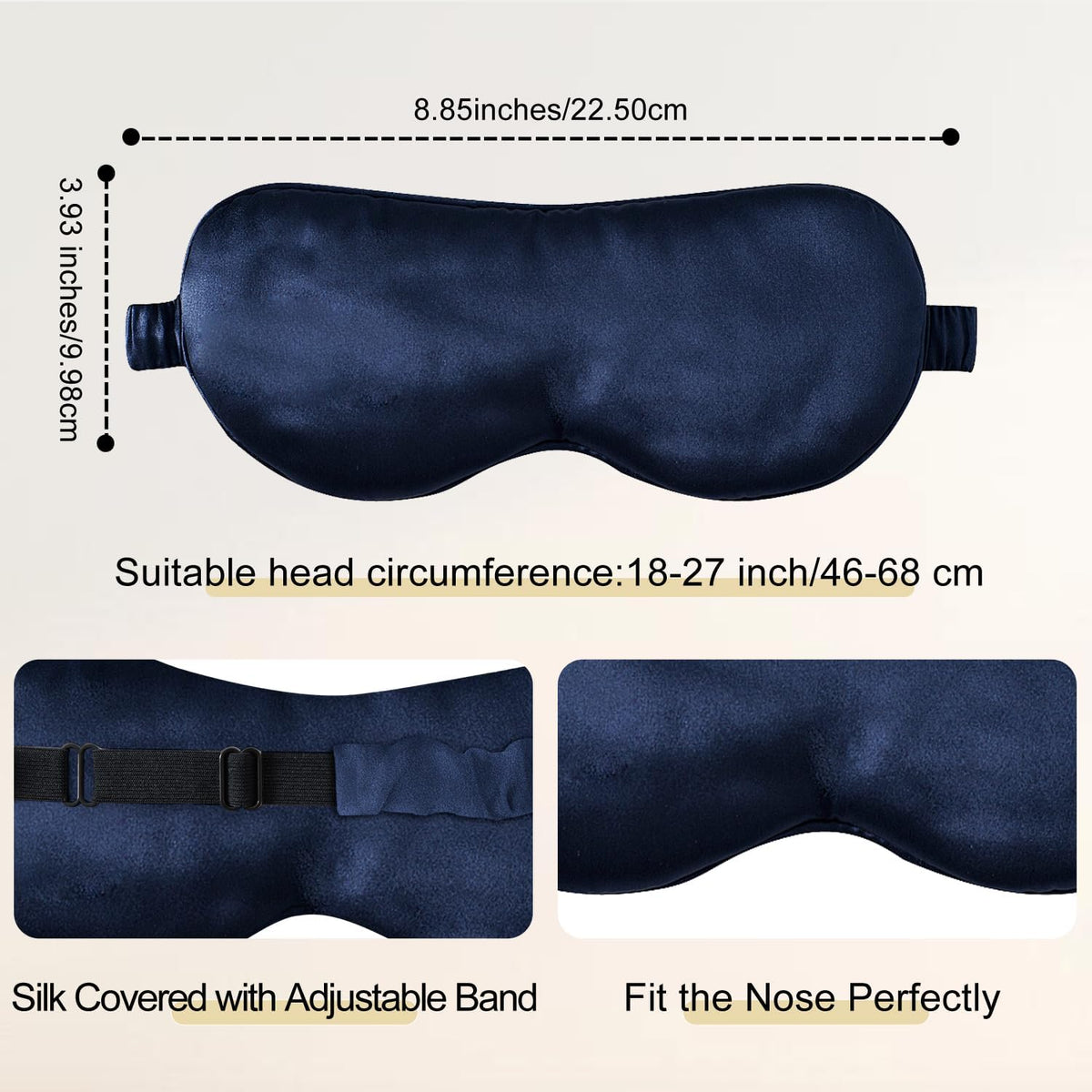 ZIMASILK Adjustable 100% 22 Momme Mulberry Silk Sleep Mask for Sleeping, Filled with Premium