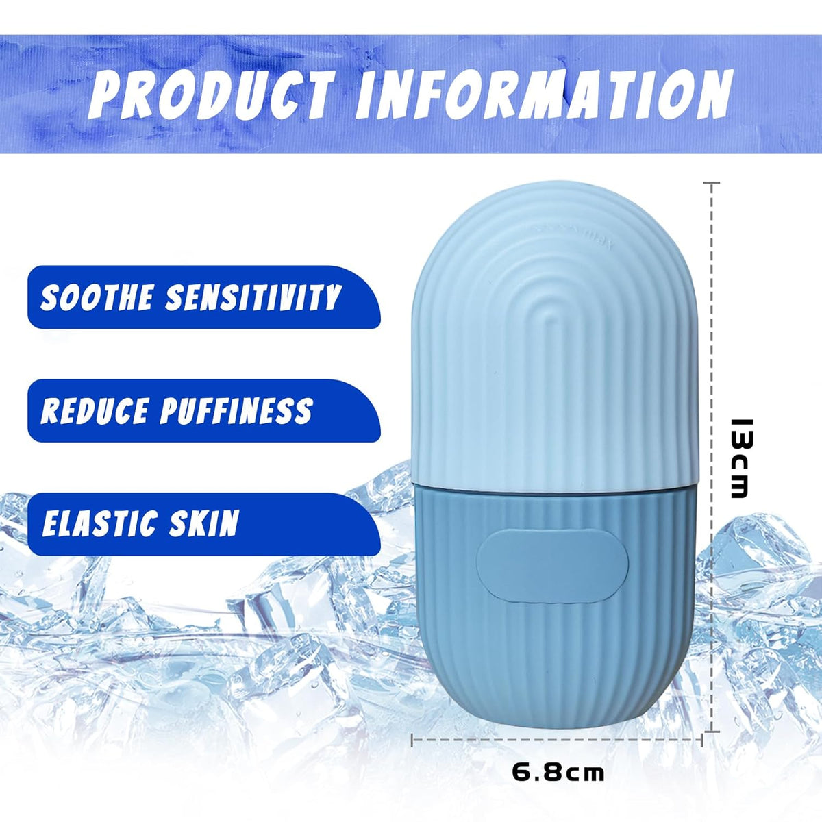 Ice Face Roller, Reusable Silicone Mold Face Massage Eye Facial Beauty Skin Care Tools Apply Ice