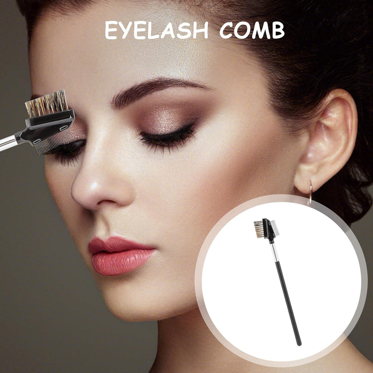 1 Pcs Eyebrow Brush, Metal Eyelash Comb, Resuable Dual Eyebrow Comb, Eye Brow Makeup Brush Eye Lash