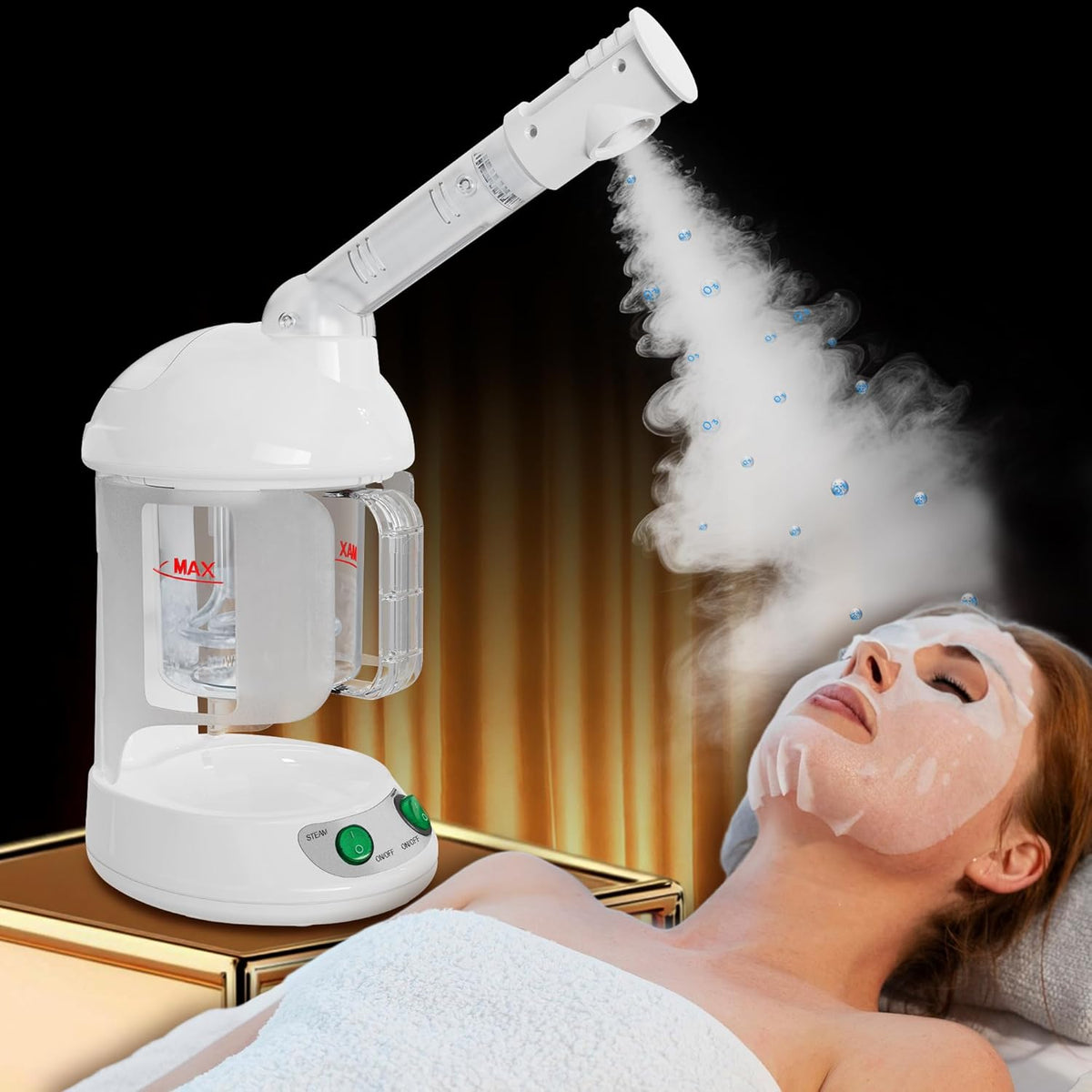Easy to Clean Facial Steamer, Portable Nano Ionic Face Steamer for Facial Deep Cleaning, with 360°