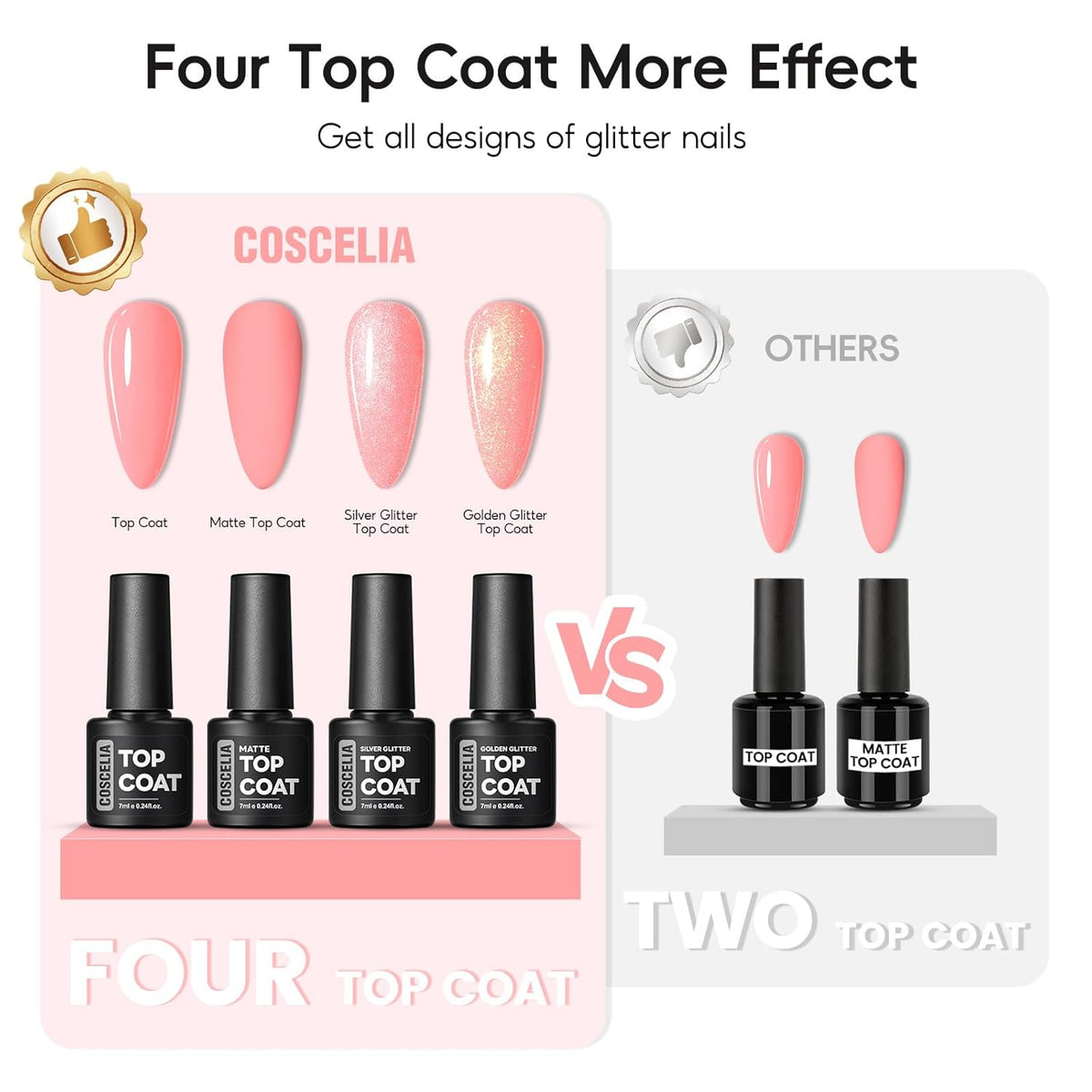 COSCELIA 40PCS Gel Nail Polish Set, 7ml 35 Colors Gel Polish with 5pcs Top and Base Coat Nude White