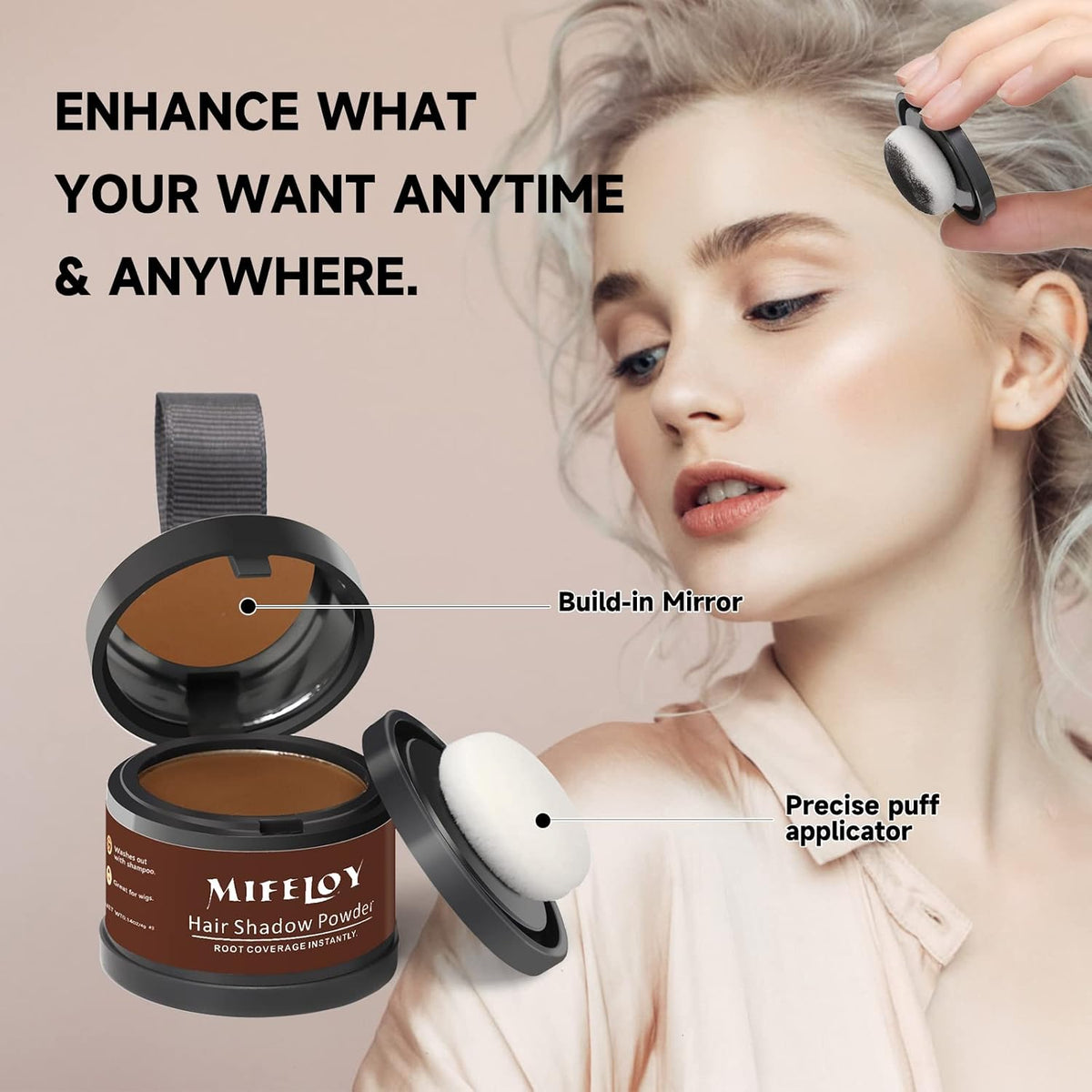 Root Touch Up Powder, Cover Up Hair Color for Grays, Root Coverage for Women Men, Roots Concealer