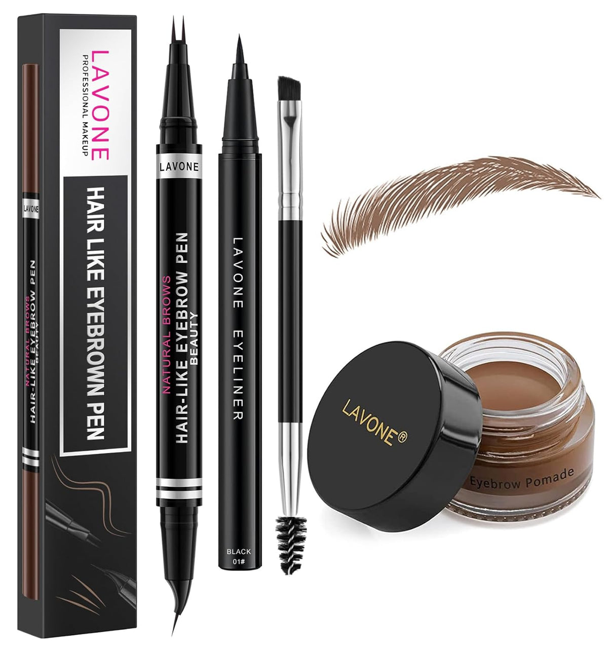 LAVONE Hair-Like Eyebrow Pen Makeup kit, Eyebrow Pencils for Women with Waterproof Microblading