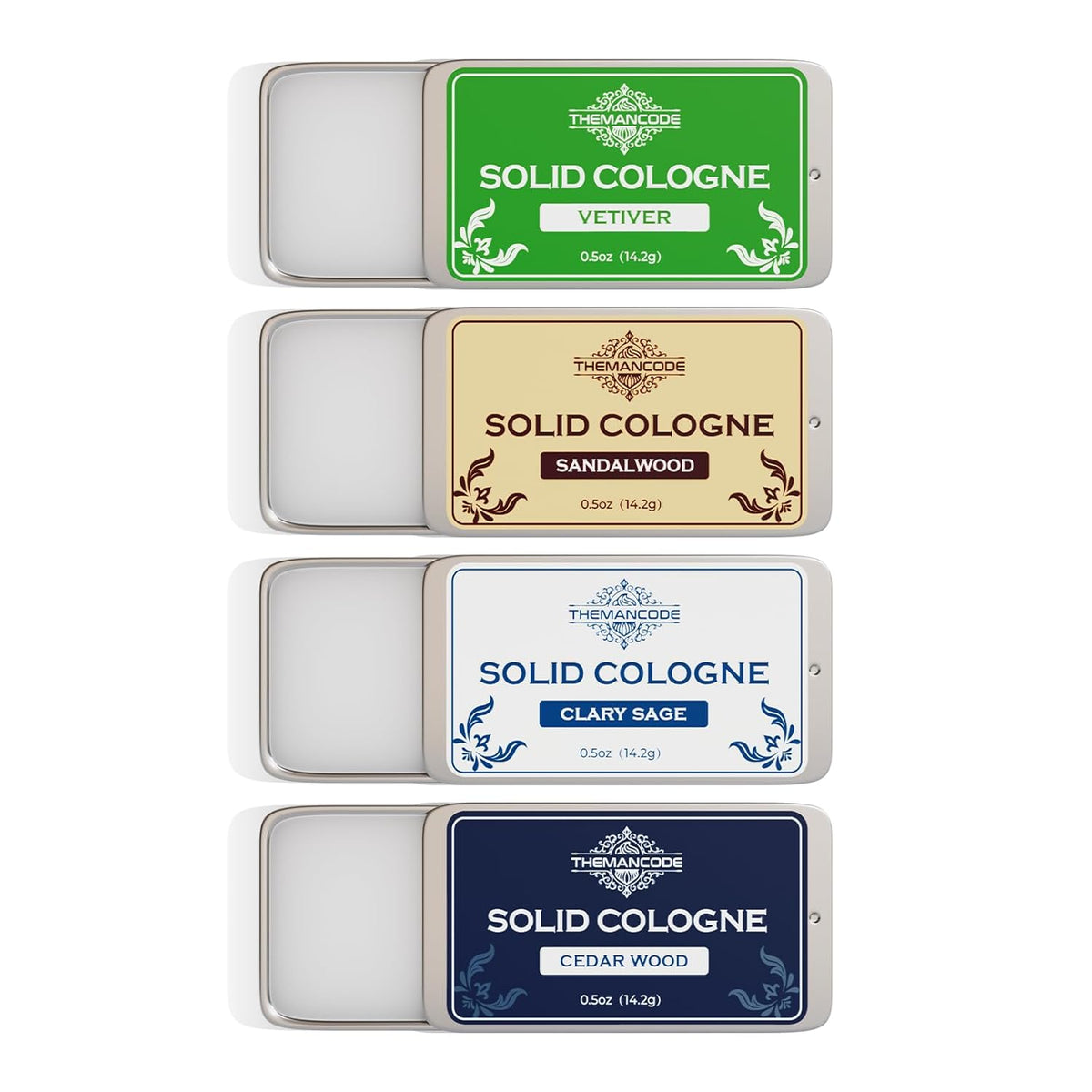 Solid Cologne for Men, Stocking Stuffers, Gifts for Men, Sandalwood, Vetiver, Cedarwood, Sage