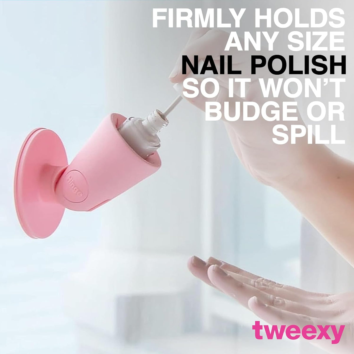 tweexy Hinge Untippable Nail Polish Bottle Holder | Anti-Spill Nail Polish Holder Stand, Tilted