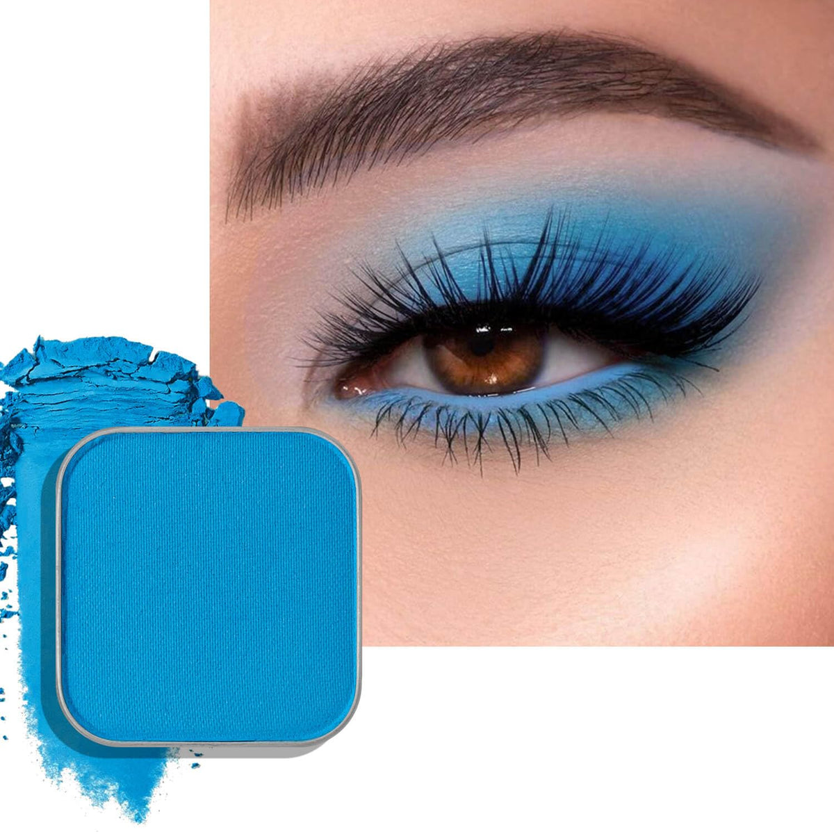 Matte Eyeshadow Sky Blue Soft Matte Finish, Single Magnetic Pan for DIY Makeup Palette, Smooth