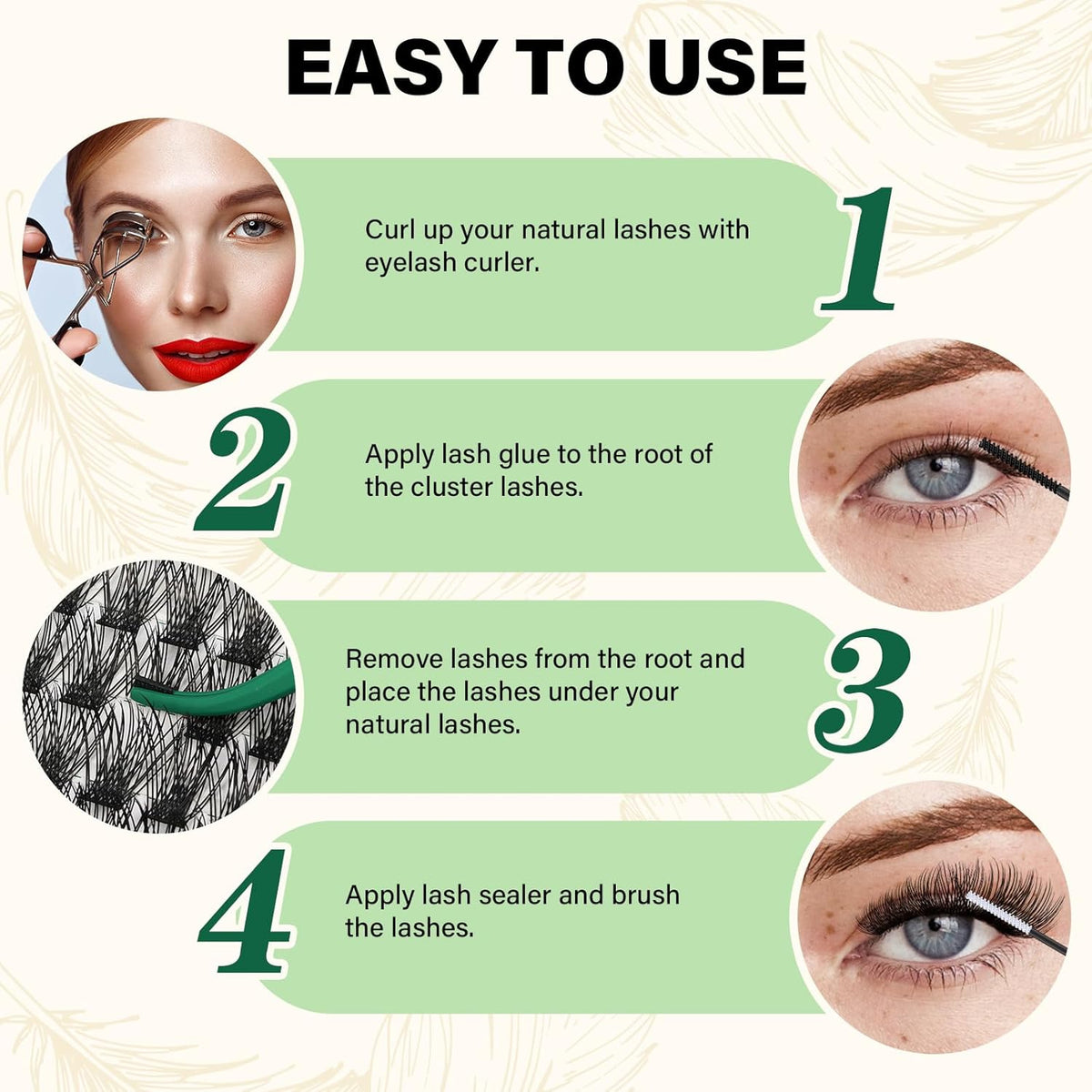 Lash Clusters 144pcs Eyelash Clusters D Curl 8-18MIX Individual Lashes KEYYOU Air Touch Cluster