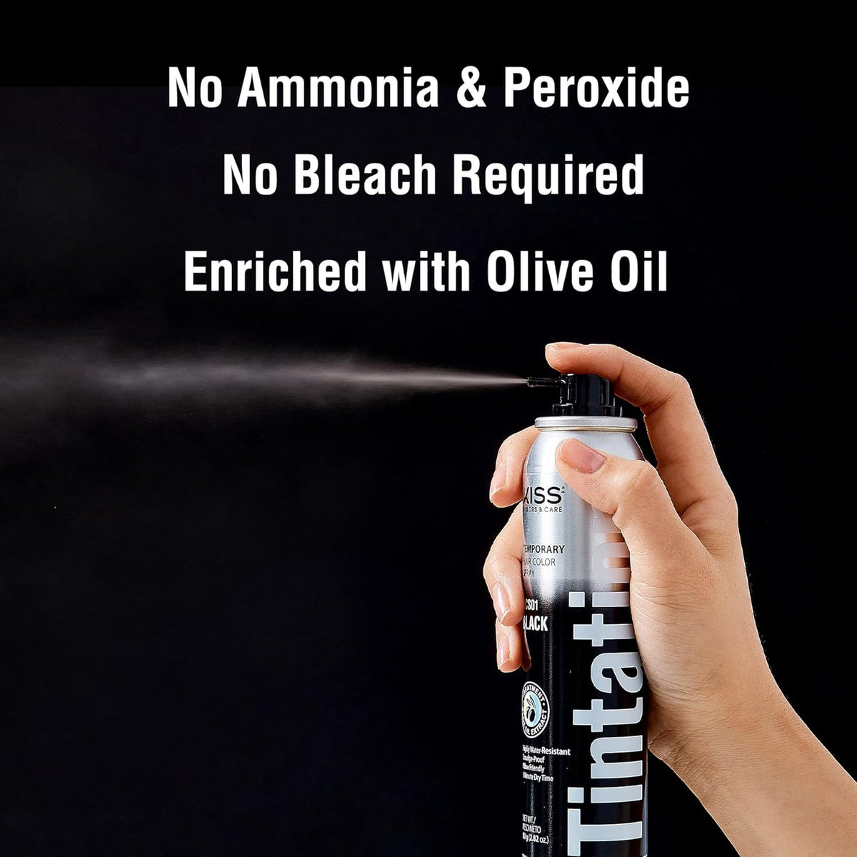 Kiss Gray Hair Concealer - Temporary Tintation Color Spray for Root Touch Up and Hair Dye 2.82 oz.