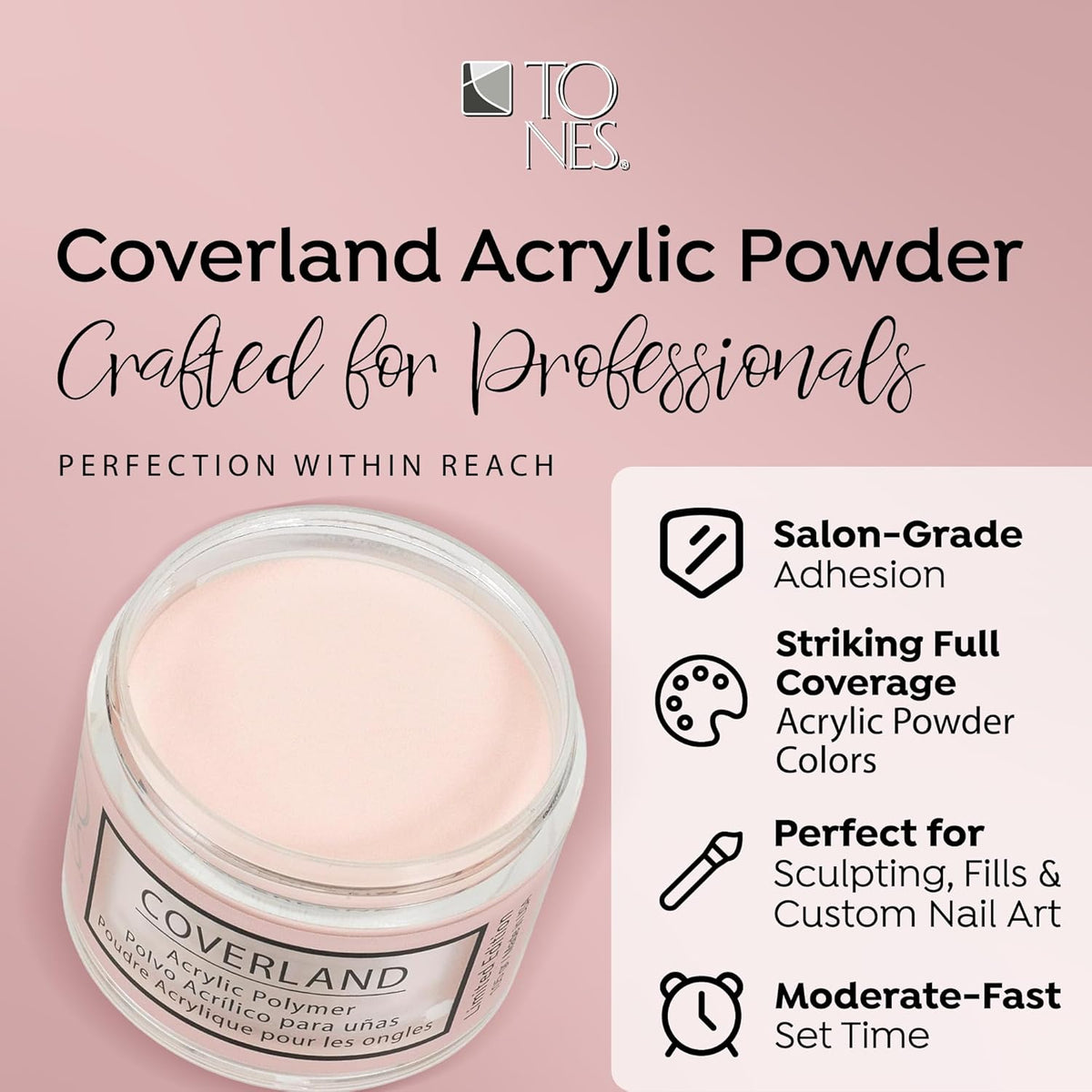 TONES Coverland Acrylic Powder | Sweet Sin | 3.5Oz | Limited Edition | Professional Nail