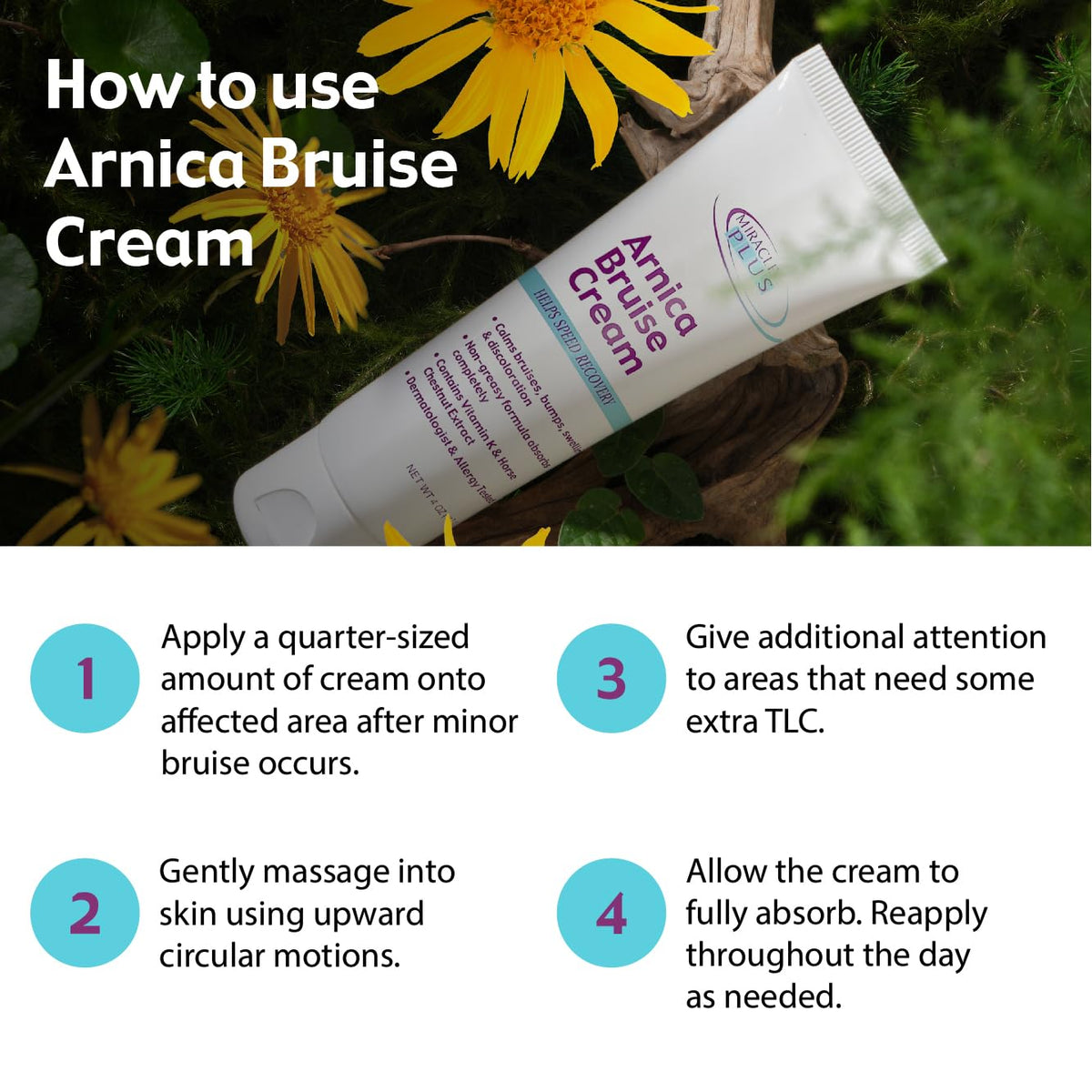 Miracle Plus Bruise Cream Extra Strength Arnica Cream Relief Lotion For Bruising And Swelling On
