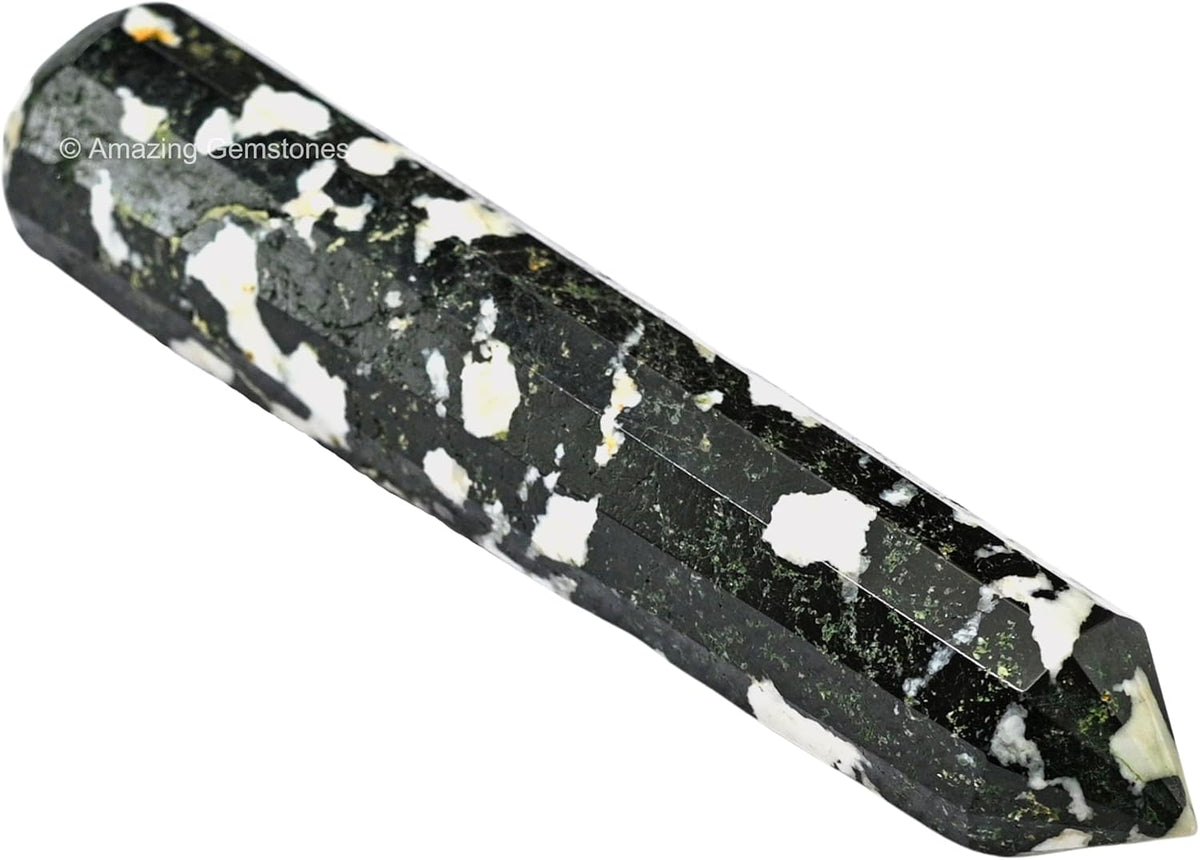 Amazing Gemstone Black and White Tourmaline Crystal Wand Massage Stick - Pelvic Wand Gua Sha for