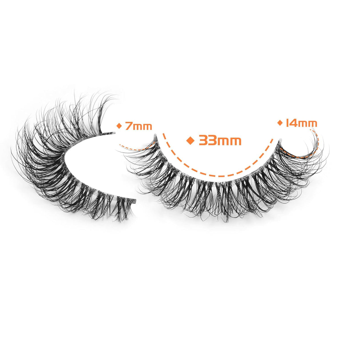 JIMIRE Demi-wispies Faux Mink Eyelashes with Clear Band Russian Strip Lashes Fluffy Natural Look