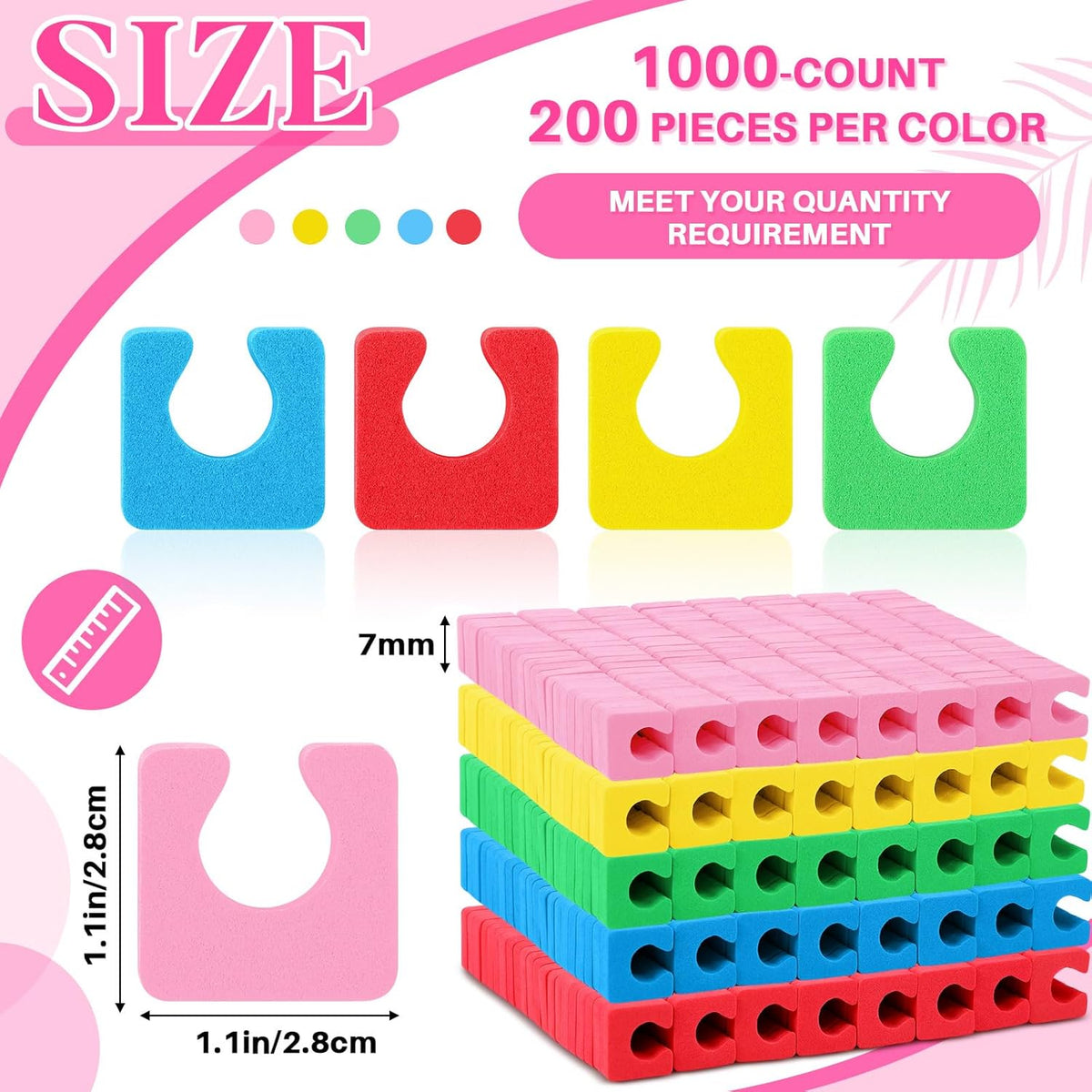 Mumufy 1000 Pcs Individual Pedicure Toe Separators Soft Foam Toe Spacers Comfortable Finger Toe