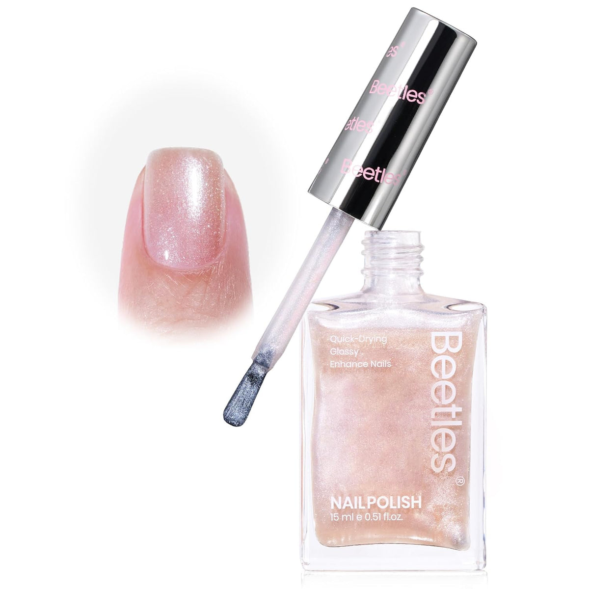 Beetles Pearl Nail Polish - Natural Nail Polish Illuminating Nail Concealer Fast Dry Quick Nail