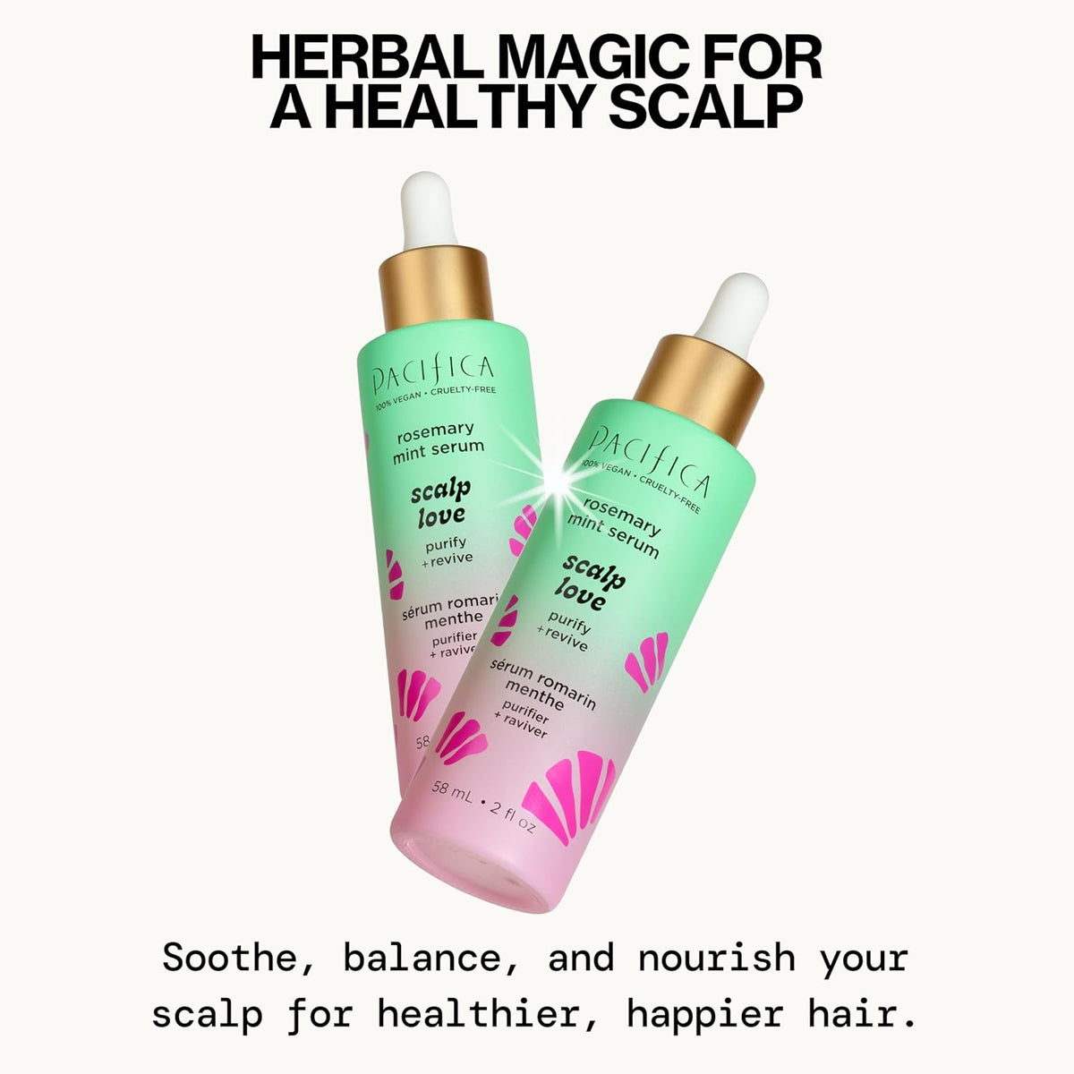 Pacifica Scalp Love Rosemary Mint Serum - Dry, Flaky, and Itchy Scalp Serum, Hydrating
