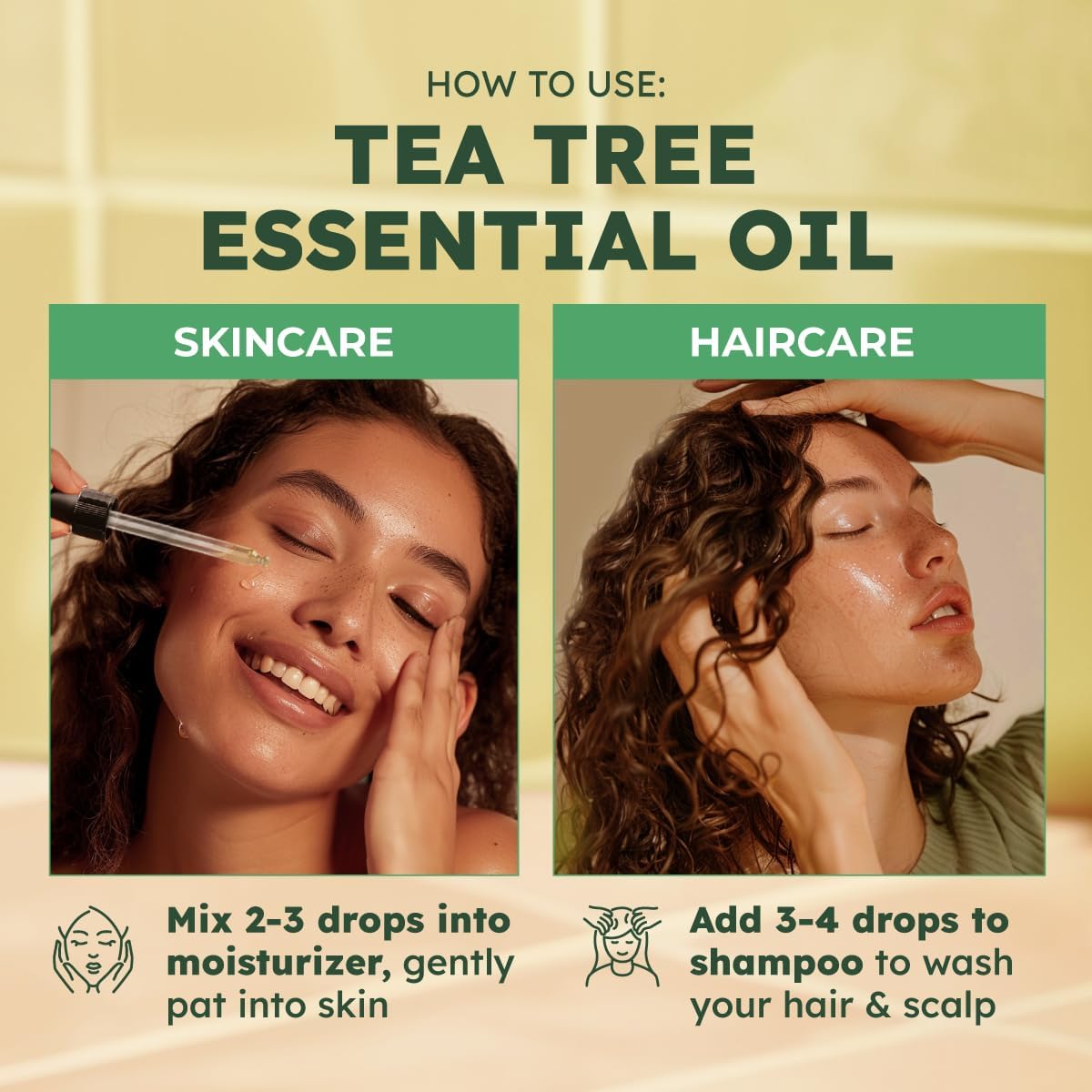 Kukka Essential Oils Tea Tree Oil for Skin, Hair, Nails & Toenails, Aromatherapy - 4 Fl Oz / 118