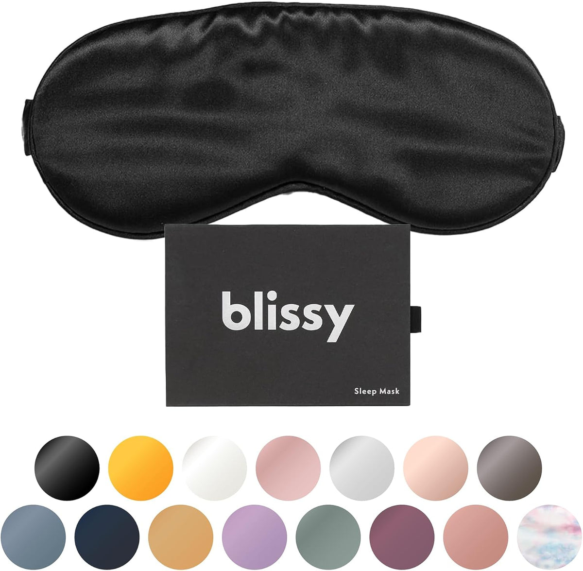 Blissy Silk Sleep Mask - Silk Eye Sleeping Mask for Women & Men for Total Blackout - Silk Eye Mask