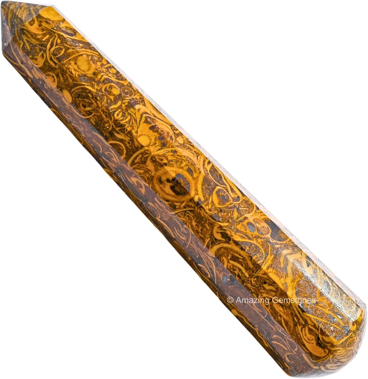 Amazing Gemstone Mariyam Jasper Crystal Wand Massage Stick - Pelvic Wand Gua Sha for Adults