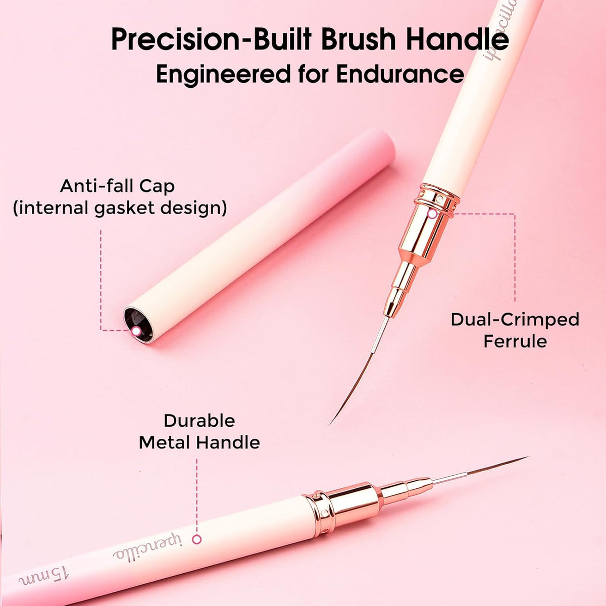 Nail Art Brushes, 6 Pcs Nail Liner Brushes for Nails, Nail Brushes for Nail Art Lines, Details