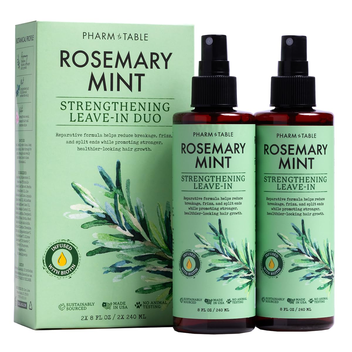 Leave In Conditioner Spray - Rosemary & Mint Scalp Treatment - Anti-Dandruff and Dry & Itchy Scalp