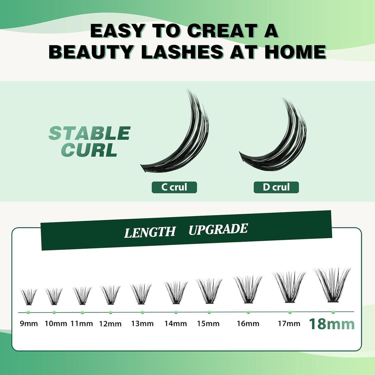 Lash Clusters 300pcs Individual Lashes 40D 0.07C Curl 11mm DIY Eyelash Extension KEYYOU Large Tray