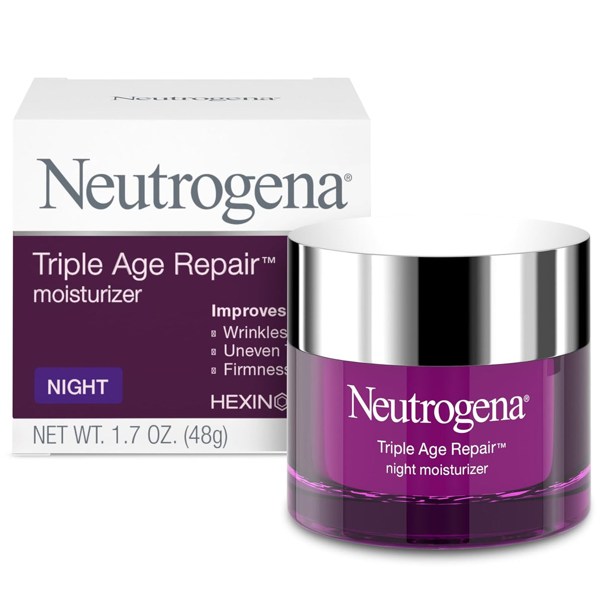 Neutrogena Triple Age Repair Night Face Moisturizer - with Hexinol Technology & Vitamin C