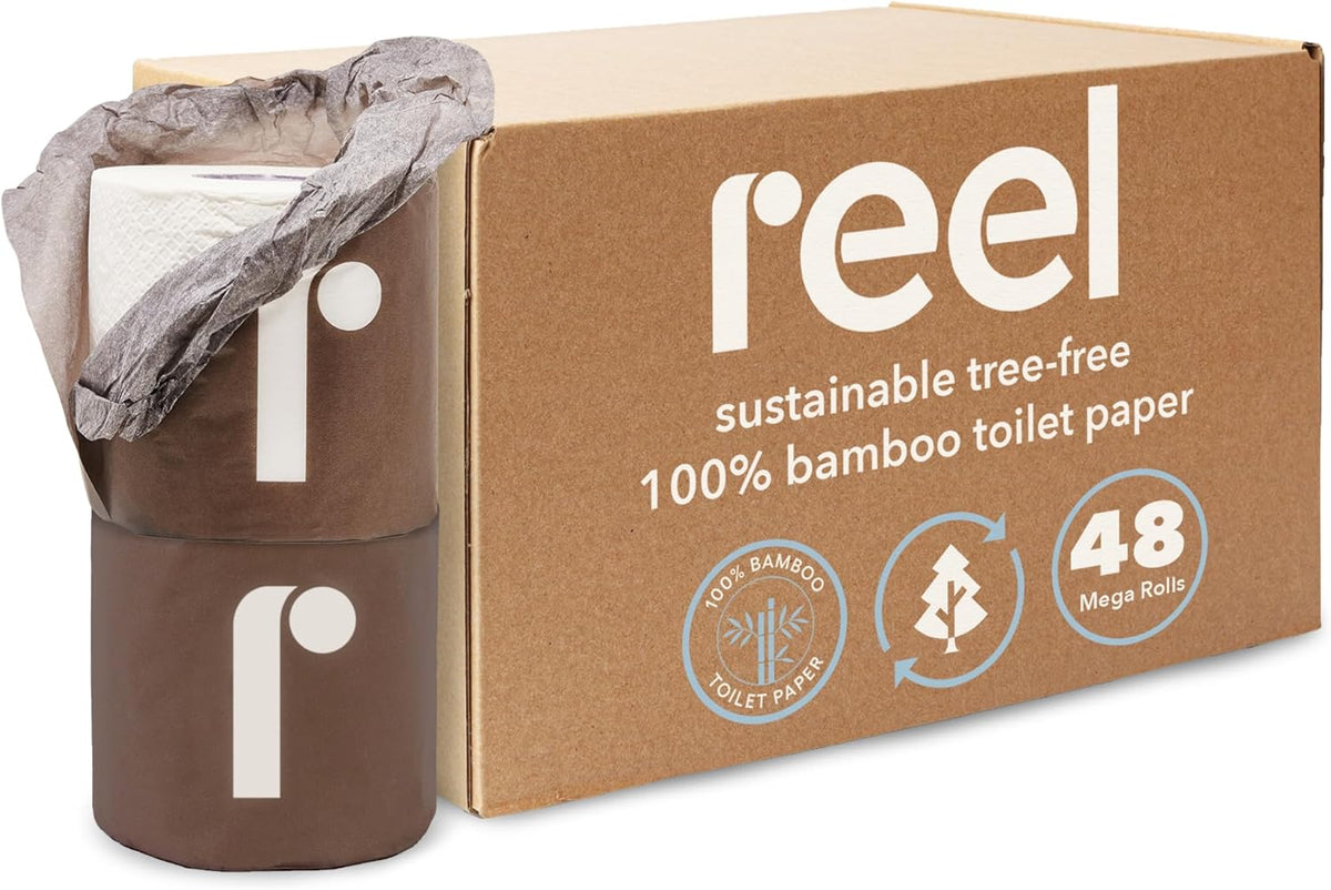 Bulk Reel Premium Toilet Paper - 2 Pack - 48 Rolls of Toilet Paper - 3-Ply Made From Tree-Free