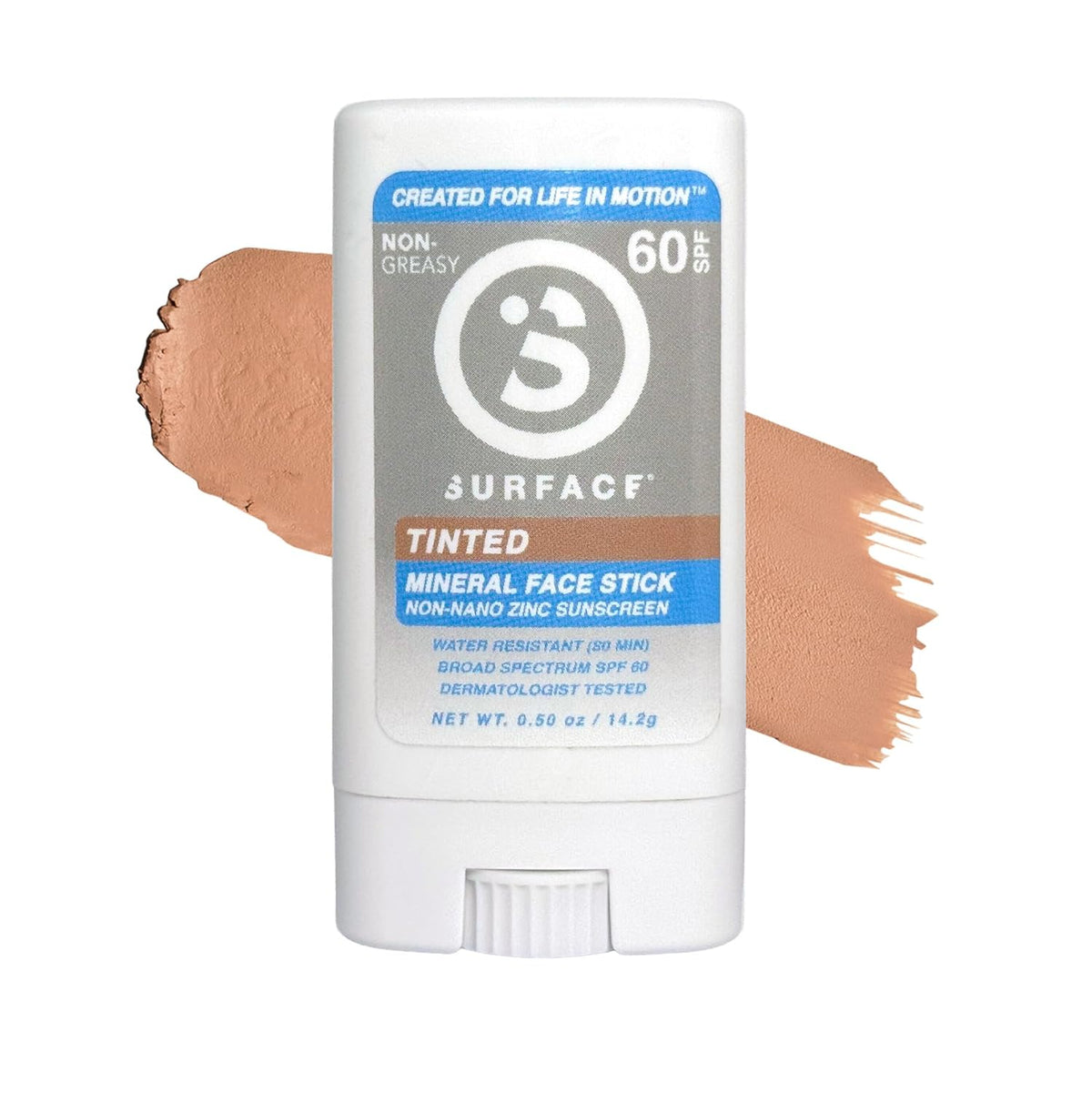 Surface Mineral Sunscreen Face Stick SPF 60, Lightweight Non-Nano Zinc Oxide Formula, Reef