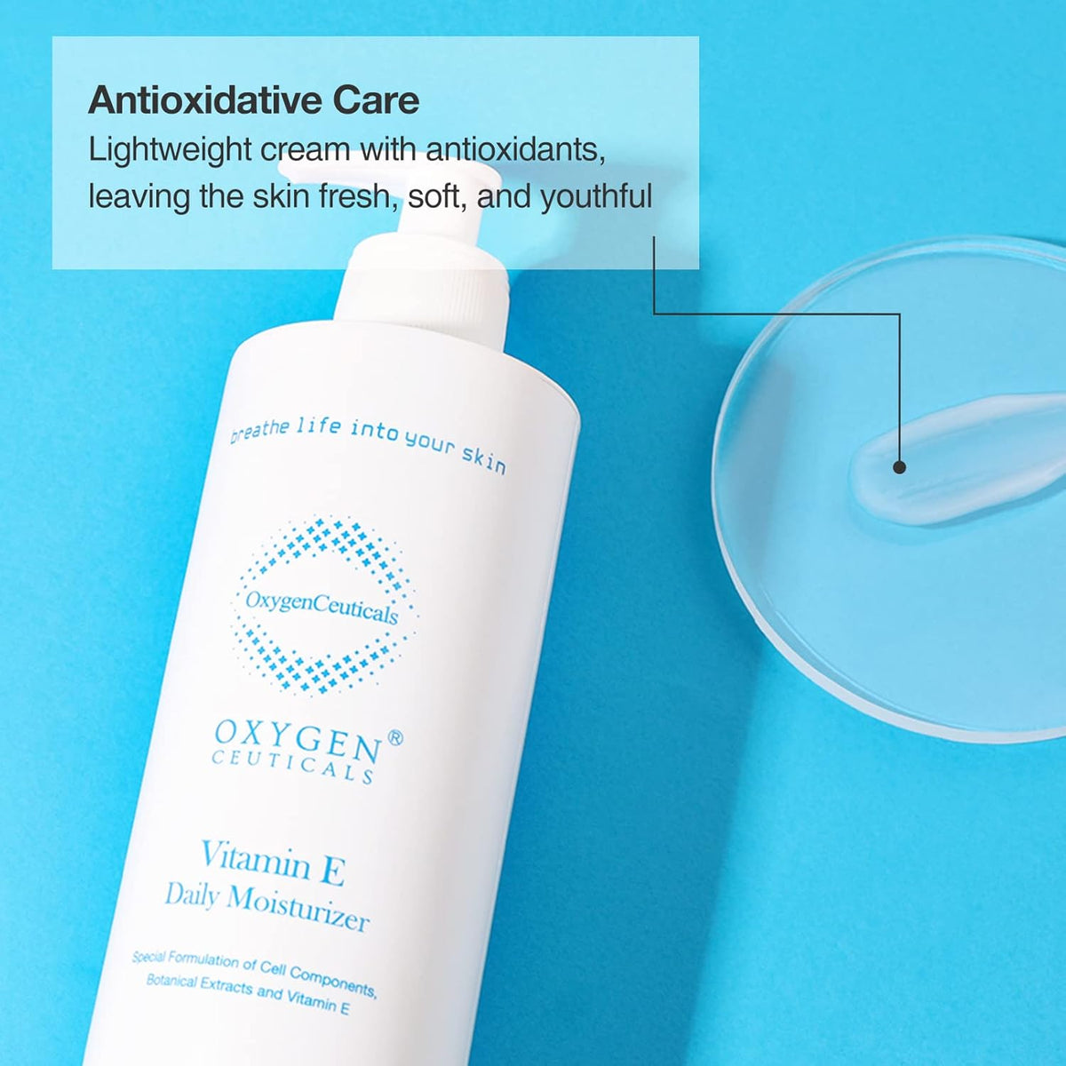 Vitamin E Daily Moisturizer – Antioxidant Cream with Vitamin E with Centella Extract, Hydrating &