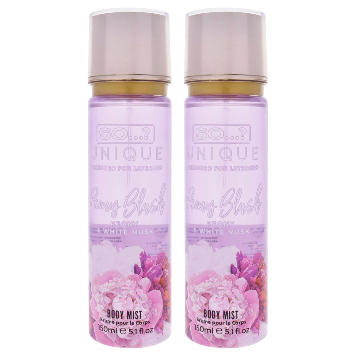 So...? Unique Body Mist - Peony Blush for Women - 5.1 oz Body Mist - Pack of 2