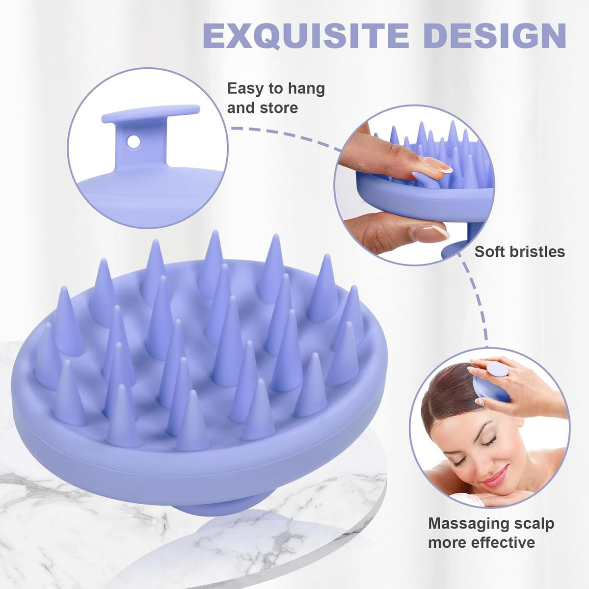 Silicone Scalp Massager, Scalp Scrubber for Hair Growth with Soft Bristles, Scalp Exfoliator Brush