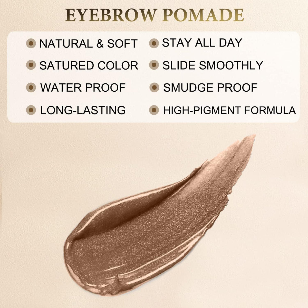 Eyebrow Pomade - Waterproof Brow Pomade for Long-lasting Results,Smudge Proof and Sweat Resistant