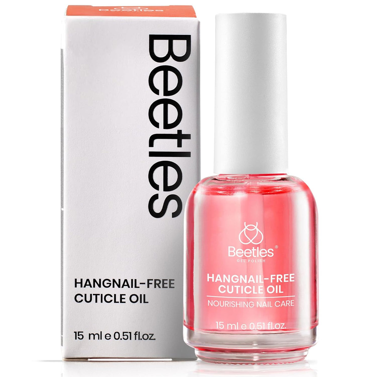 Beetles Cuticle Oil for Nail & Cuticle Care, 15ml Natural Rose Smell Oil with Vitamin E Nourish