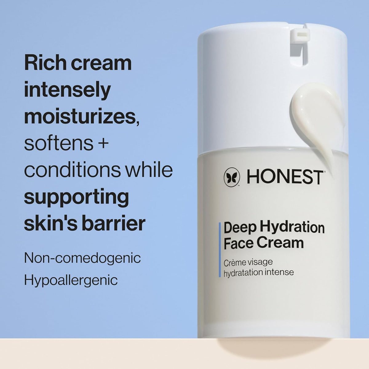 Honest Beauty Deep Hydration Face Cream for Dry Skin | Hydrates + Supports Natural Moisture Barrier